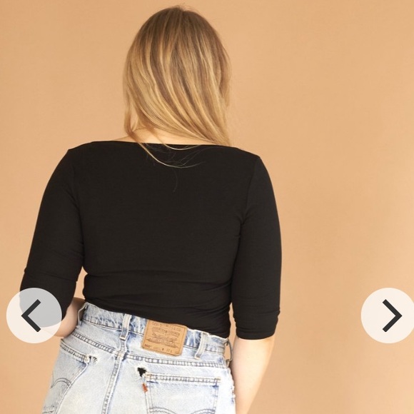 Fauxgerty Scoop Neck Body Suit - Picture 2 of 3